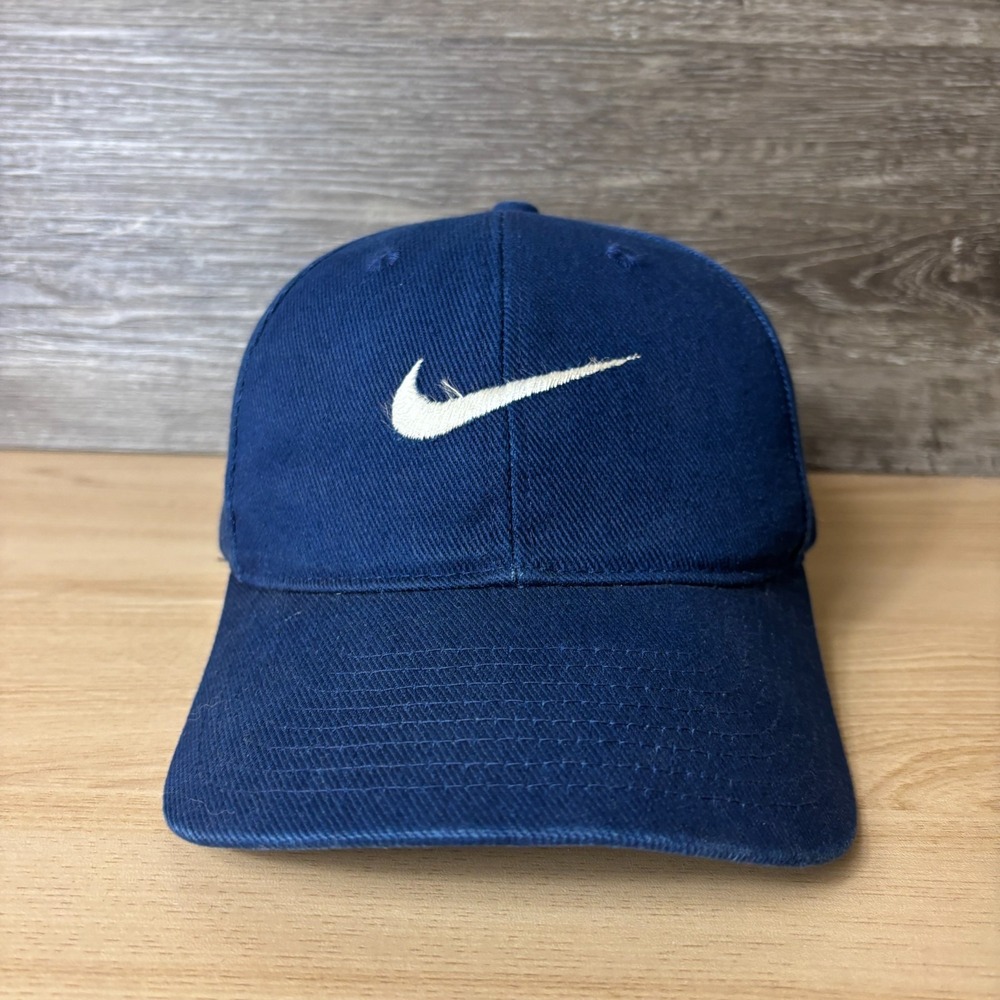 Vintage Nike Hat Cap Snap Back Blue Swoosh Logo Adjustable